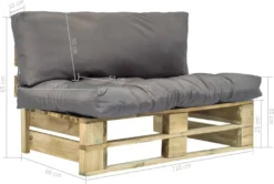 VidaXL Garten-Palettensofa Mit Grauen Kissen Kiefernholz -Stil Beet Verkaufsgeschäft 35ab2717a6c5a40cc6499df4c860093c