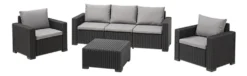 Allibert California Sofa 3, Anthrazit -Stil Beet Verkaufsgeschäft 35acedcd642b84fc530c58f1fc9fd5ac