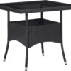 VidaXL Garten-Esstisch Schwarz Poly Rattan Und Glas