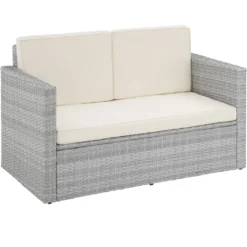 Tectake Rattan Lounge Korfu - Hellgrau -Stil Beet Verkaufsgeschäft 36562f7f7cbed967d59ea1e601a66674