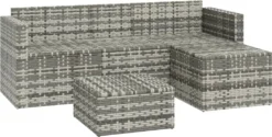VidaXL 3-tlg. Garten-Lounge-Set Mit Kissen Grau Poly Rattan -Stil Beet Verkaufsgeschäft 36ed4d8d0220e73ebdcc65ca778c5659