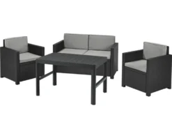 Loungeset Keter Victoria Polyrattan Optik 4-Sitzer 4-teilig Grau Inkl. Polster -Stil Beet Verkaufsgeschäft 3740756a39c83c1a0104c01fbb5ffb3e