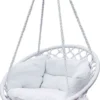 Relax Hängesessel 80 X 60 Cm - Weiß - Hängekorb Inklusive Kissen Für Innen Und Außen