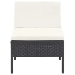 VIDAXL 3-tlg. Garten-Lounge-Set Mit Auflagen Poly Rattan Schwarz -Stil Beet Verkaufsgeschäft 37e8c072bc9857f66d4577bea5631296