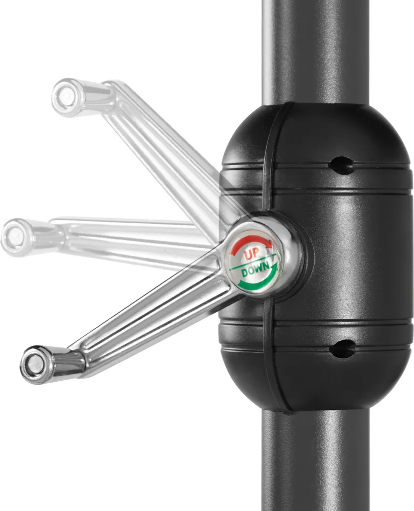 Tectake Sonnenschirm Silia 460x270cm Mit 3 Winddächern - Grau 6 Tectake Sonnenschirm Silia 460x270cm Mit 3 Winddächern - Grau - Image 6