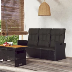 VidaXL Gartenbank Mit Liegefunktion & Kissen Schwarz 173cm Poly Rattan 10 VidaXL Gartenbank Mit Liegefunktion & Kissen Schwarz 173cm Poly Rattan -Stil Beet Verkaufsgeschäft 3861822782517cec01ebdf894f9c58c2