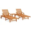 VidaXL 2-tlg. Sonnenliegen-Set Mit Tisch Massivholz Akazie