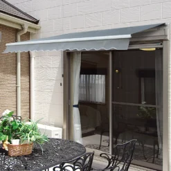 Outsunny Markise Alu-Markise Aluminium-Gelenkarm-Markise Sonnenschutz Balkon -Stil Beet Verkaufsgeschäft 38911887eb372c43b2124c67d2406b8f