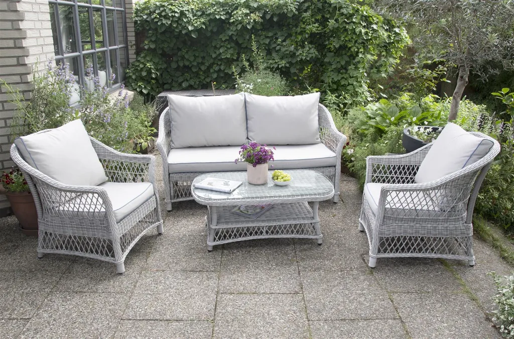 Gartenmöbel Set 4tlg. Rattan Grau 3 Gartenmöbel Set 4tlg. Rattan Grau - Image 3