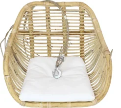 Korb-Hängesessel Rattan, Maße: 64 X 54 X 47 Cm, Gesamthöhe 180 Cm, Kissen 40 X 48 Cm -Stil Beet Verkaufsgeschäft 389dc69cff725519e65fb37d7bea1070