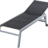Outsunny Sonnenliege, Gartenliege, 5-stufige Rückenlehne, Aluminium, Schwarz, 169 X 65 X 102 Cm