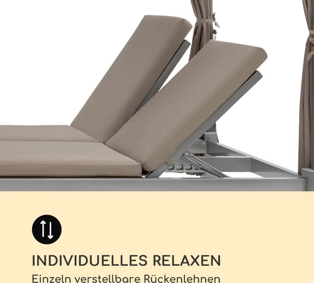 Blumfeldt Sonnenliegen Für 2 Personen, Liege Für Den Garten & Terrasse, Große Sonneninsel Outdoor, Doppelliege Mit Verstellbarer Rückenlehne, Sonnenliege Mit Dach, Liegeinsel Wasserfest, Garten Möbel 8 Blumfeldt Sonnenliegen Für 2 Personen, Liege Für Den Garten & Terrasse, Große Sonneninsel Outdoor, Doppelliege Mit Verstellbarer Rückenlehne, Sonnenliege Mit Dach, Liegeinsel Wasserfest, Garten Möbel - Image 8