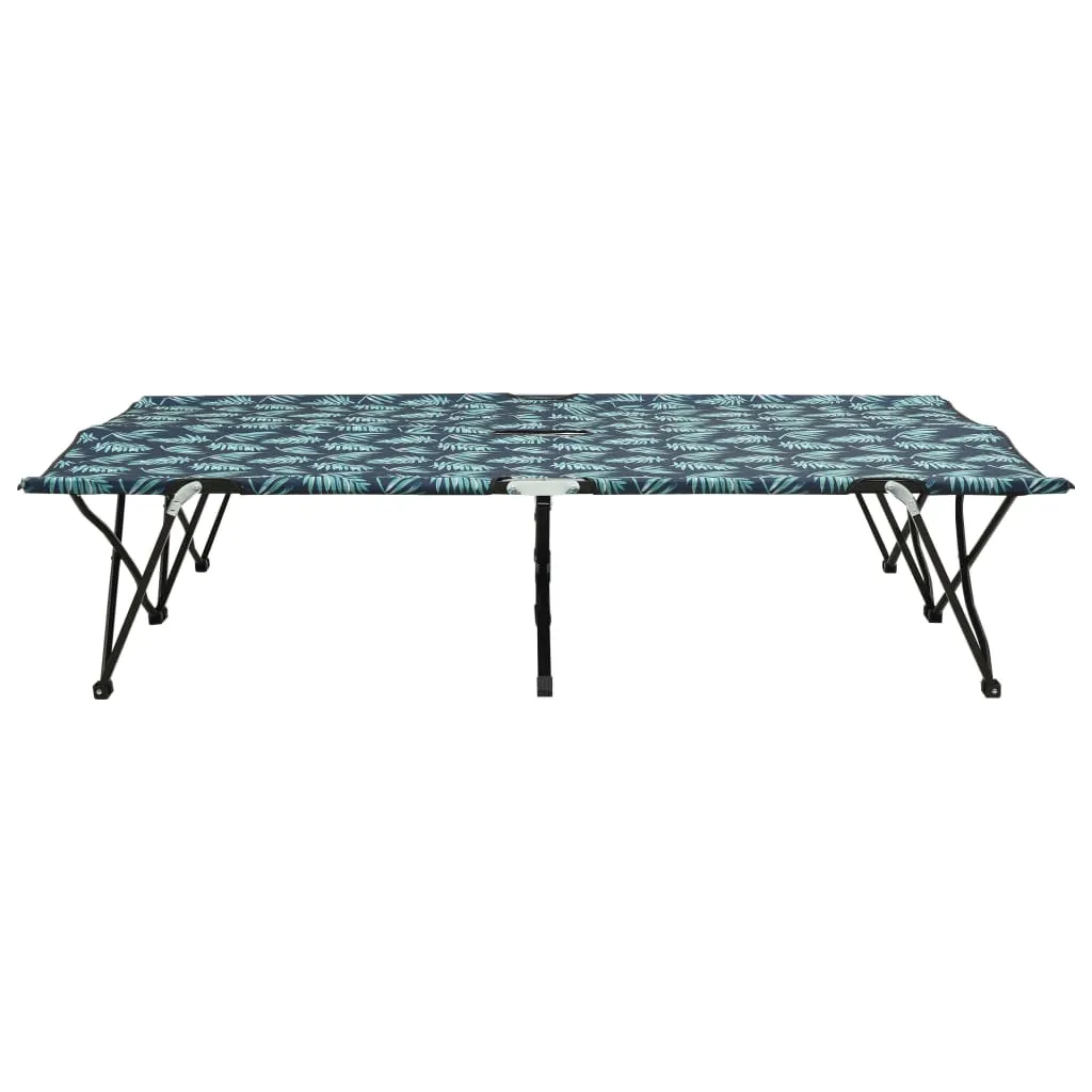 VidaXL Klappbare Sonnenliege Für 2 Personen Blattmuster Stahl 2 VidaXL Klappbare Sonnenliege Für 2 Personen Blattmuster Stahl - Image 2