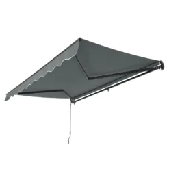 Juskys Markise 350 X 300 Cm - Beschattung Terrasse & Balkon - Gelenkarmmarkise Mit Kurbel & Halterung - Sonnenschutz Balkonmarkise Gelenkmarkise Grau -Stil Beet Verkaufsgeschäft 3a3464cf6de239ad16b07612d29008bc