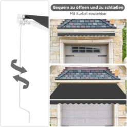 COSTWAY Markise Mit Kurbel Klemmmarkise Gelenkarmmarkise Sonnenmarkise Terrassenmarkise Sonnenschutz 250x200cm Grau -Stil Beet Verkaufsgeschäft 3b1eb0decd5b165b0fb72453e3869bf6