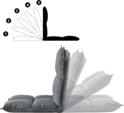 [en.casa] Bodenstuhl Klappbar Bodensessel 5-stufig Verstellbare Klappliege Relaxliege Faules Sofa 5 Positionen Bodenliege Sitzkissen Hellgrau -Stil Beet Verkaufsgeschäft 3b2f8d8a42a2cd7d7f98f015c2d693ff