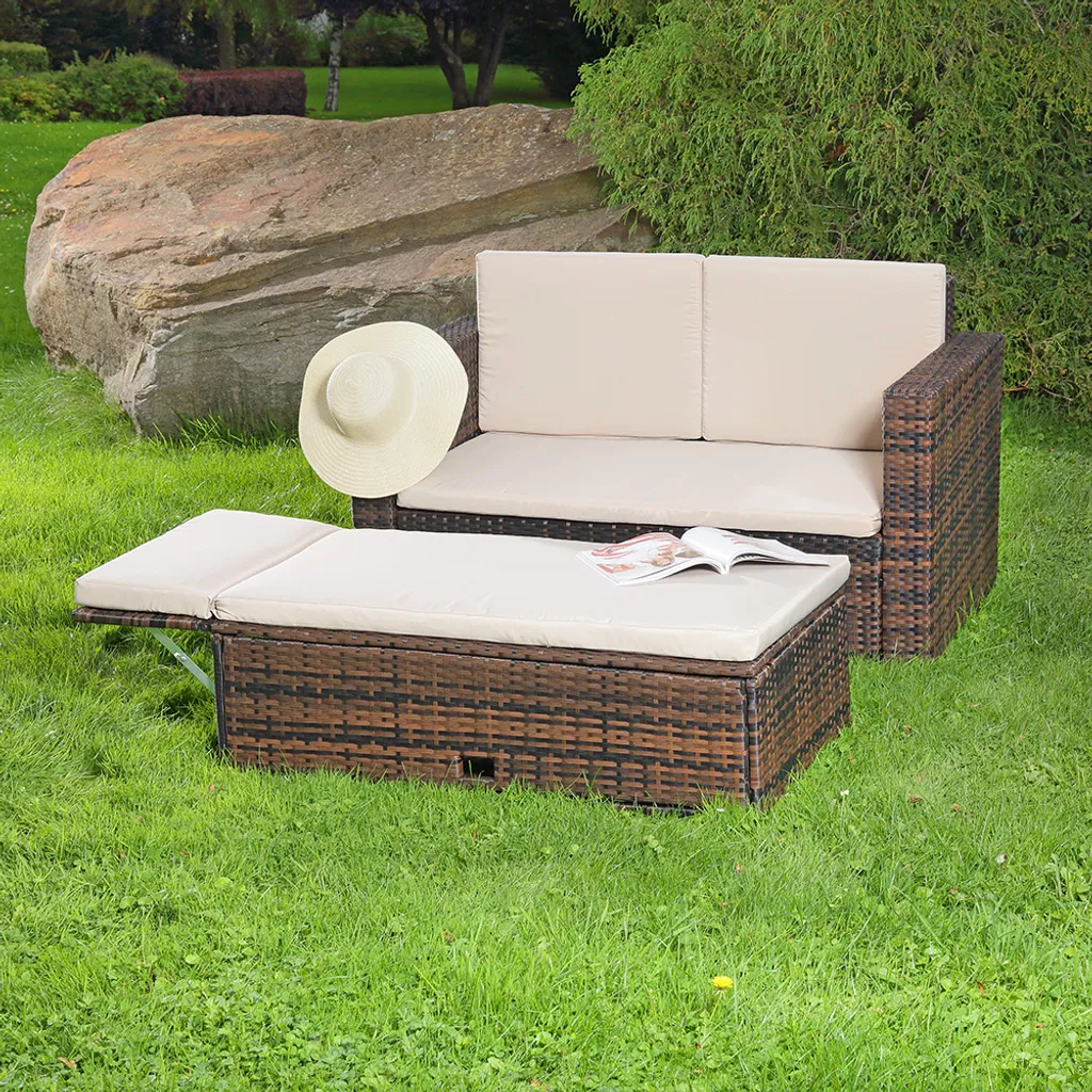 Mucola Polyrattan Gartensofa Lounge Sessel Braun Gartengarnitur Rattansofa Outdoor 2 Mucola Polyrattan Gartensofa Lounge Sessel Braun Gartengarnitur Rattansofa Outdoor – Bild 2