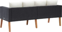 VidaXL 2-Sitzer-Gartensofa Mit Auflagen Poly Rattan Schwarz -Stil Beet Verkaufsgeschäft 3ce75ee52450d3e08970f3c40dd9cb1f