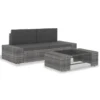 VidaXL 3-tlg. Garten-Lounge-Set Poly Rattan Grau