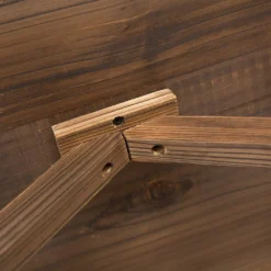 Outsunny Gartentisch, Balkontisch, Holztisch, Räderform, Witterungsbeständig, Massivholz, Natur, 115 X B60 X H65 Cm -Stil Beet Verkaufsgeschäft 3dcf1a753431e04e96aac0148b4a92d7