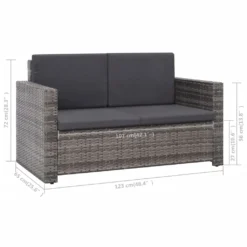 VidaXL 2-tlg. Garten-Lounge-Set Mit Auflagen Poly Rattan Grau -Stil Beet Verkaufsgeschäft 3dff9ec87c980789e68c24f723146a7f