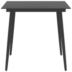 VidaXL Garten-Esstisch Schwarz 80x80x74 Cm Stahl Und Glas -Stil Beet Verkaufsgeschäft 3f11c718f025e5b05097a0bc3220b138