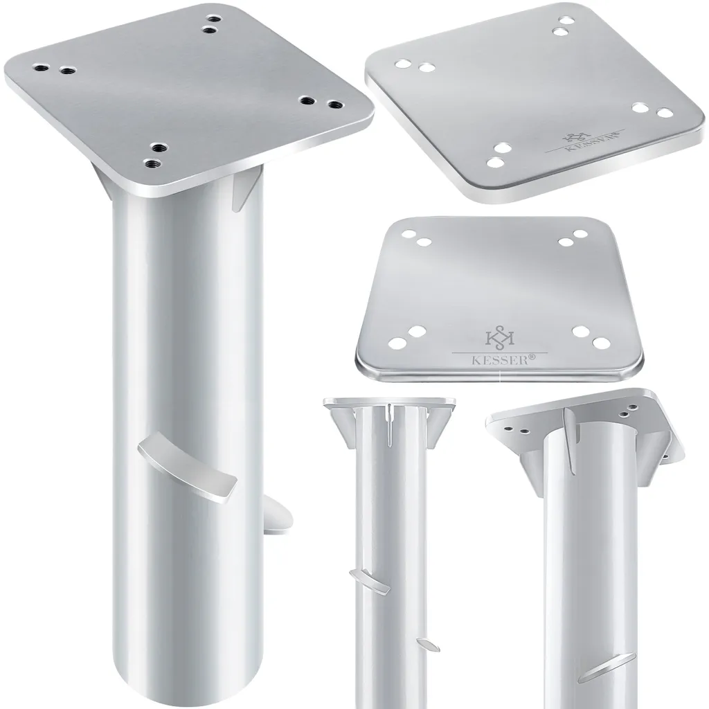 KESSER® Metall Universal Bodenplatte Sonnenschirmständer Für Sonnenschirm - Ampelschirm - Kurbelschirm | Bodenanker, Inkl. Handschuhe | 16 X 16 Cm, , Farbe:Silber 1 KESSER® Metall Universal Bodenplatte Sonnenschirmständer Für Sonnenschirm - Ampelschirm - Kurbelschirm | Bodenanker, Inkl. Handschuhe | 16 X 16 Cm, , Farbe:Silber