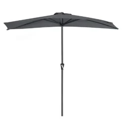 SONGMICS Sonnenschirm Ø 270cm Halbrund Sonnenschutz Bis UPF 50+ Balkonschirm Mit Kurbel Terrassenschirm Ohne Ständer Grau GPU31GY -Stil Beet Verkaufsgeschäft 3fc355d7fa57809d8bbb76488327ea15