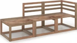 VidaXL 3-tlg. Garten-Lounge-Set Braun Imprägniertes Kiefernholz