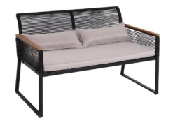 Garten-Garnitur HWC-K42, Gartenlounge Lounge-Set Sitzgruppe Sofa, Seilgeflecht Rope Polywood Stahl, Polster Hellgrau -Stil Beet Verkaufsgeschäft 415286670adade881bb971ecdf7acf26