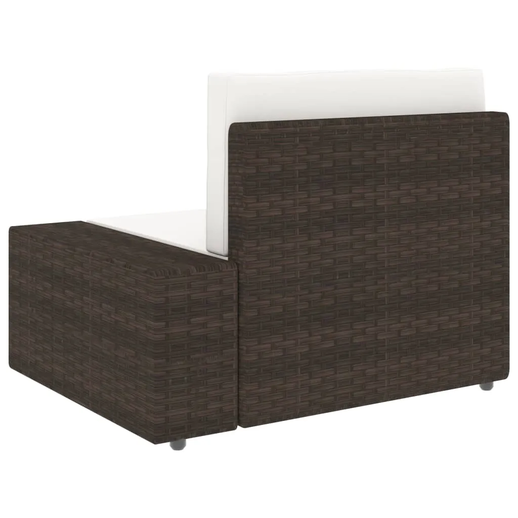VidaXL Modulares 2-Sitzer-Sofa Poly Rattan Braun 6 VidaXL Modulares 2-Sitzer-Sofa Poly Rattan Braun - Image 6