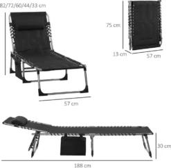 Outsunny Sonnenliege Faltbar Gartenliege Klappliege Mit Kissen Garten 5-stufige Rückenlehne Verstellbar Stahl Oxford-Stoff Schwarz 188 X 57 X 30 Cm 11 Outsunny Sonnenliege Faltbar Gartenliege Klappliege Mit Kissen Garten 5-stufige Rückenlehne Verstellbar Stahl Oxford-Stoff Schwarz 188 X 57 X 30 Cm -Stil Beet Verkaufsgeschäft 4172d09998c0643b0d2819bec9962cf7