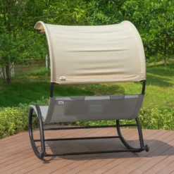 SoBuy OGS50-HG Schaukelliege Für 2 Personen Sonnenliege Mit Sonnendach Doppelliege Gartenbett Mit Rollen Relaxliege Belastbarkeit 300 Kg BHT Ca: 140x180x184cm -Stil Beet Verkaufsgeschäft 41d6b7dc2298638d592bb445a1ea4d98