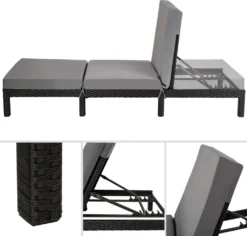 Tectake Sonnenliege Rattan Sofia - Schwarz 17 Tectake Sonnenliege Rattan Sofia - Schwarz -Stil Beet Verkaufsgeschäft 425159e6de4b14fc4df1afda8cf78ed0