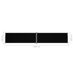 VidaXL Seitenmarkise Ausziehbar Schwarz 220x1200 Cm 7 VidaXL Seitenmarkise Ausziehbar Schwarz 220x1200 Cm -Stil Beet Verkaufsgeschäft 42fdfd81d75ec4c31c7d7043a036277b