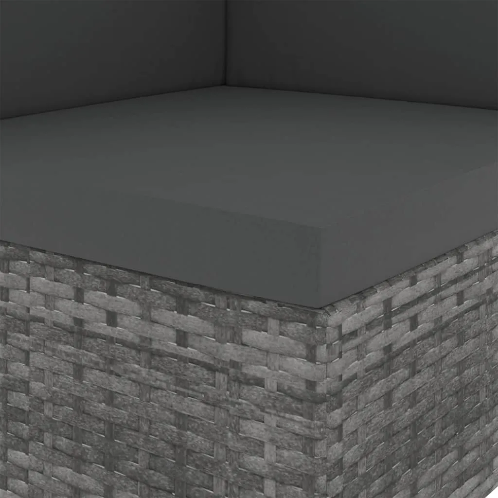 VidaXL Modulares 2-Sitzer-Sofa Poly Rattan Grau 4 VidaXL Modulares 2-Sitzer-Sofa Poly Rattan Grau - Image 4