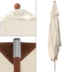 Anndora Sonnenschirm 4x4m Eckig Natural Winddach UV-Schutz - Natural -Stil Beet Verkaufsgeschäft 44d9f1cbf30f4486e4699294a869f1bb