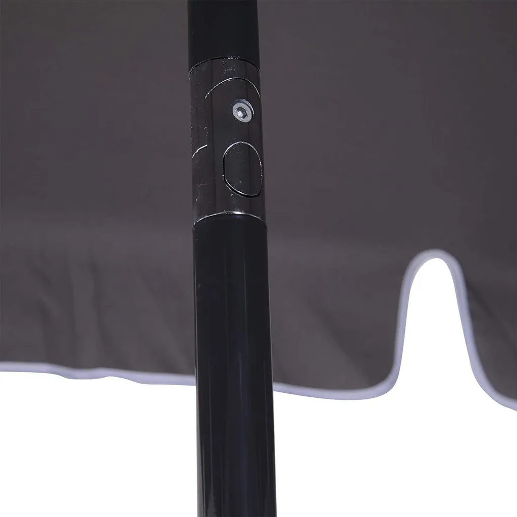 Outsunny Sonnenschirm Gartenschirm Strandschirm Balkonschirm Schirm Sonnenschutz Knickbar (Grau+Schwarz) 4 Outsunny Sonnenschirm Gartenschirm Strandschirm Balkonschirm Schirm Sonnenschutz Knickbar (Grau+Schwarz) - Image 4