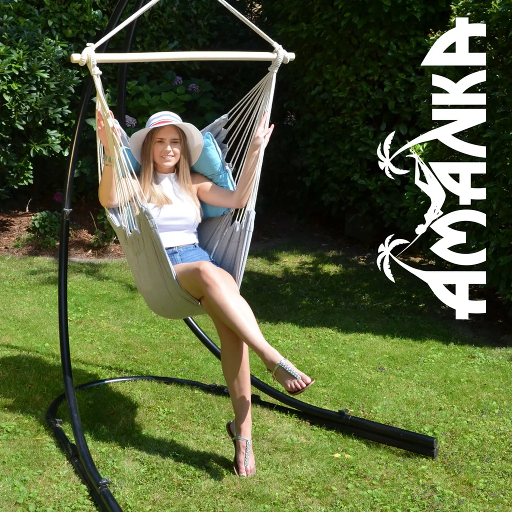 Balkon Hängesessel Mit 2 Kissen Zum Wenden - Outdoor Hängeschaukel Für Garten 12 Balkon Hängesessel Mit 2 Kissen Zum Wenden - Outdoor Hängeschaukel Für Garten - Image 12