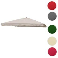 Ersatz-Bezug Für Luxus-Ampelschirm HWC-A96 Mit Flap, Sonnenschirmbezug, 3x3m (Ø4,24m) Polyester 3kg Creme-grau -Stil Beet Verkaufsgeschäft 45299866032cc2d566873f710111238d
