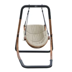 AXI Capri Hängestuhl Mit Gestell Aus Holz | Hängesessel / Hängeschaukel Beige Für Den Garten | Outdoor Lounge Stuhl Für 1 Person | Belastbar Bis 150 Kg -Stil Beet Verkaufsgeschäft 454e96c92b3121c16c51b128fce1997f