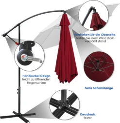 Lospitch 3m Sonnenschirm Ampelschirm Gartenschirm Terrassen UV40+ Marktschirm,Rot,3m 10 Lospitch 3m Sonnenschirm Ampelschirm Gartenschirm Terrassen UV40+ Marktschirm,Rot,3m -Stil Beet Verkaufsgeschäft 460cb0396d0bad535e0ff3fc59571803 1