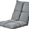 [en.casa] Bodenstuhl Klappbar Bodensessel 5-stufig Verstellbare Klappliege Relaxliege Faules Sofa 5 Positionen Bodenliege Sitzkissen Hellgrau