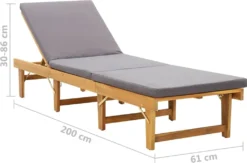 VidaXL Klappbare Sonnenliege Mit Auflage Akazie Massivholz -Stil Beet Verkaufsgeschäft 481126ba8be3023575d380aa89a299b1