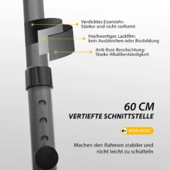 Grandekor Klemmmarkise Markise Balkon Ohne Bohren Faltbar, 200cm X (125+25cm) Anthrazit, Mit Verlängerten Seitenstangen, UV-beständig Balkonmarkise Höhenverstellbar, Wasserdicht -Stil Beet Verkaufsgeschäft 482fe1e0253337885a4d0eb290e19798