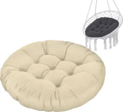 Hängesessel Kissen, Polster Bodenkissen Für Schwenksessel, Auflage Für Baumwoll Hängeschaukel, Papasansessel, Hängekorb, Hängestuhl, Durchmesser 90 Cm, Beige [114]