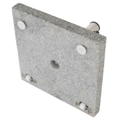 VCM Sonnenschirmständer 30kg Granit Poliert Grau Eckig Edelstahl 45 X45 Cm Griff
