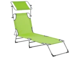 Gartenliege Limettengrün Silber Polyester Mit PVC Beschichtung Stahl Sonnendach Verstellbar In 5 Positionen Für Außenbereich Garten Terrasse -Stil Beet Verkaufsgeschäft 4a55db3e953e22333a60d3cfe6af3109