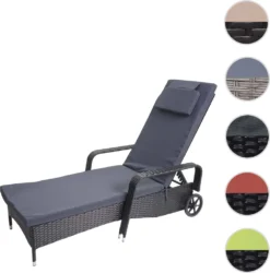 Poly-Rattan Sonnenliege Carrara, Relaxliege Gartenliege Liege, Alu Anthrazit, Kissen Grau -Stil Beet Verkaufsgeschäft 4b410259eac7c80646267a41e73a1932