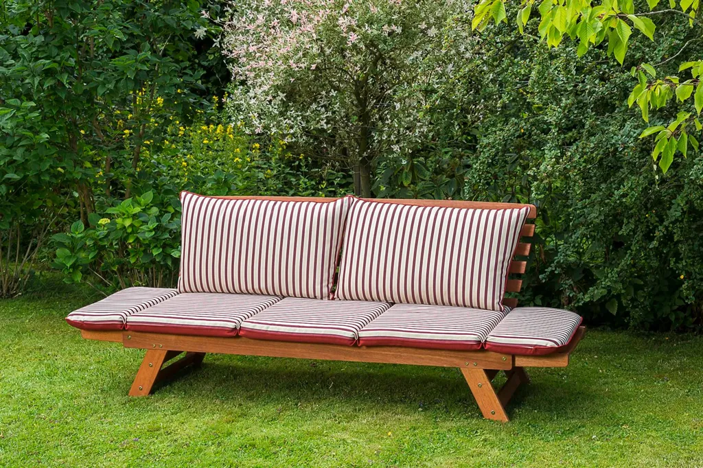 Merxx Gartenbank Mit Sitzkissen Eukalyptus Natur, Rot, Creme 62,5 Cm X 202 Cm X 77 Cm 14 Merxx Gartenbank Mit Sitzkissen Eukalyptus Natur, Rot, Creme 62,5 Cm X 202 Cm X 77 Cm – Bild 14